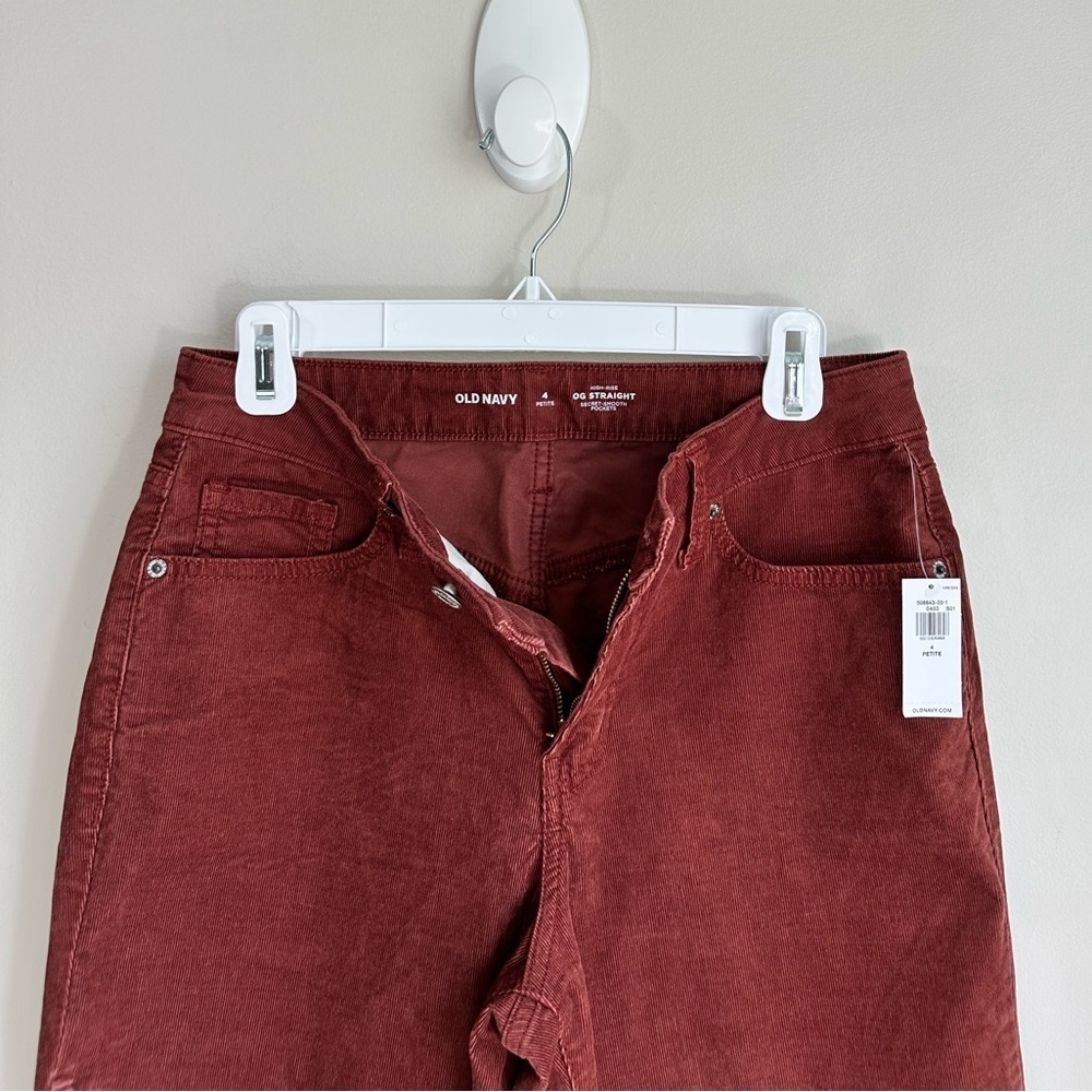 NWT Old Navy High-Waisted OG Straight Leg Corduroy Ankle Pants Red Dirt Size 4P - Picture 4 of 15